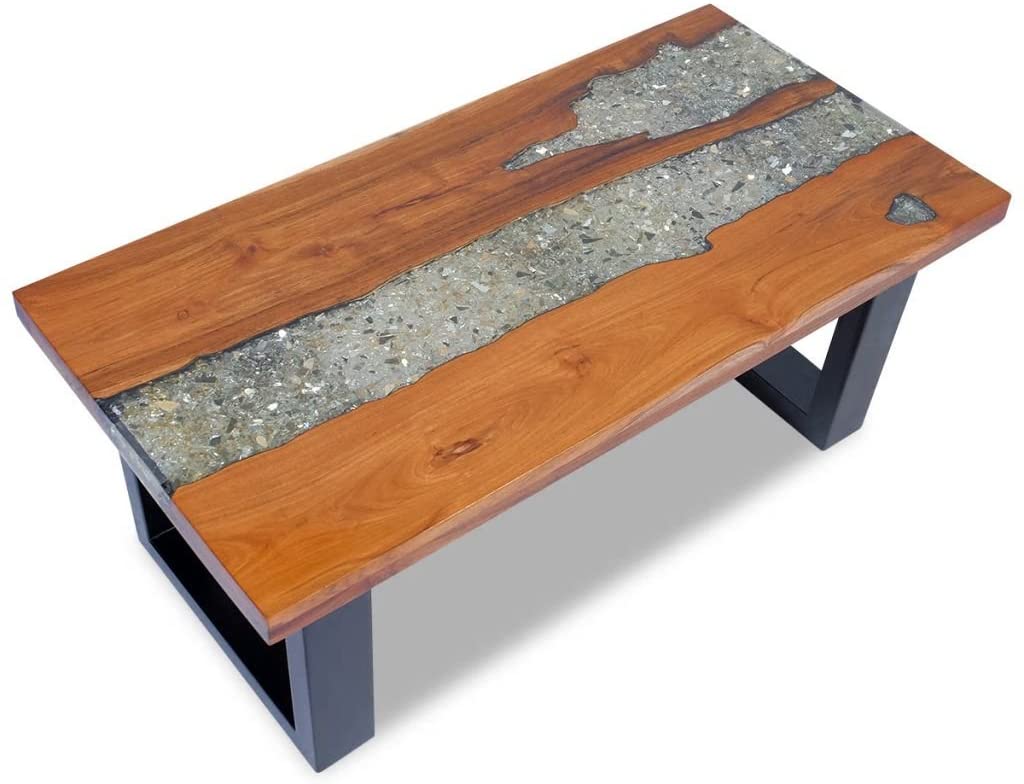 Mesa de madera con resina epoxi